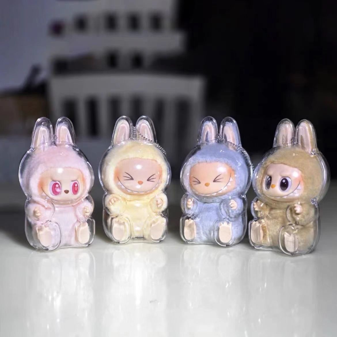 2nd Generation Labubu Sitting Party LABUBU Transparent Protective Case Doll Protective Cover Outfit Bubble Mart 