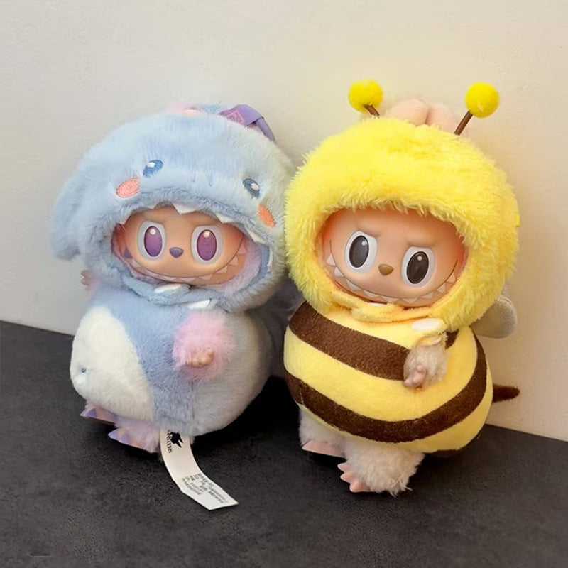Labubu First Second Third Generation Cockroach Clothes Fried Shrimp Set 10cm Doll Clothes Outfit Labubu Doll Accessories 