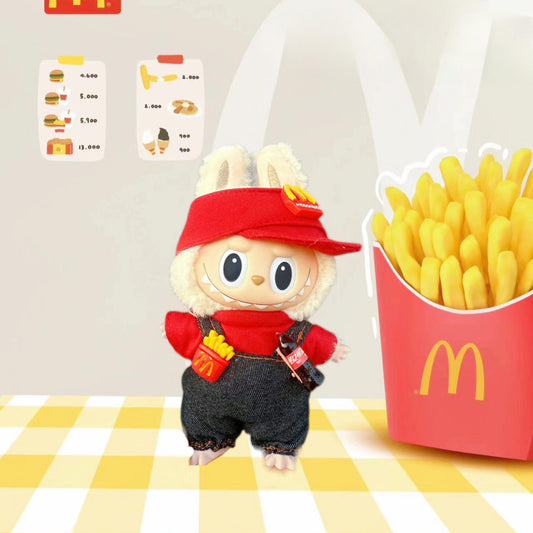 (only-clothes) Labubu 17cm Sitting Party Doll Clothes First and Second Generation Replacement Plush Doll Labubu Clothes Vinyl Face