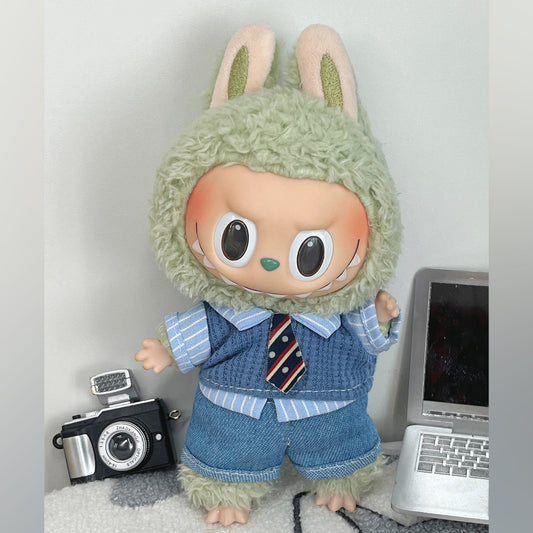 (only-clothes) Labubu Doll Clothes First and Second Generation Labubu Doll Clothes 17cm Blind Box Labubu Standing Clothes Set Multiple Points