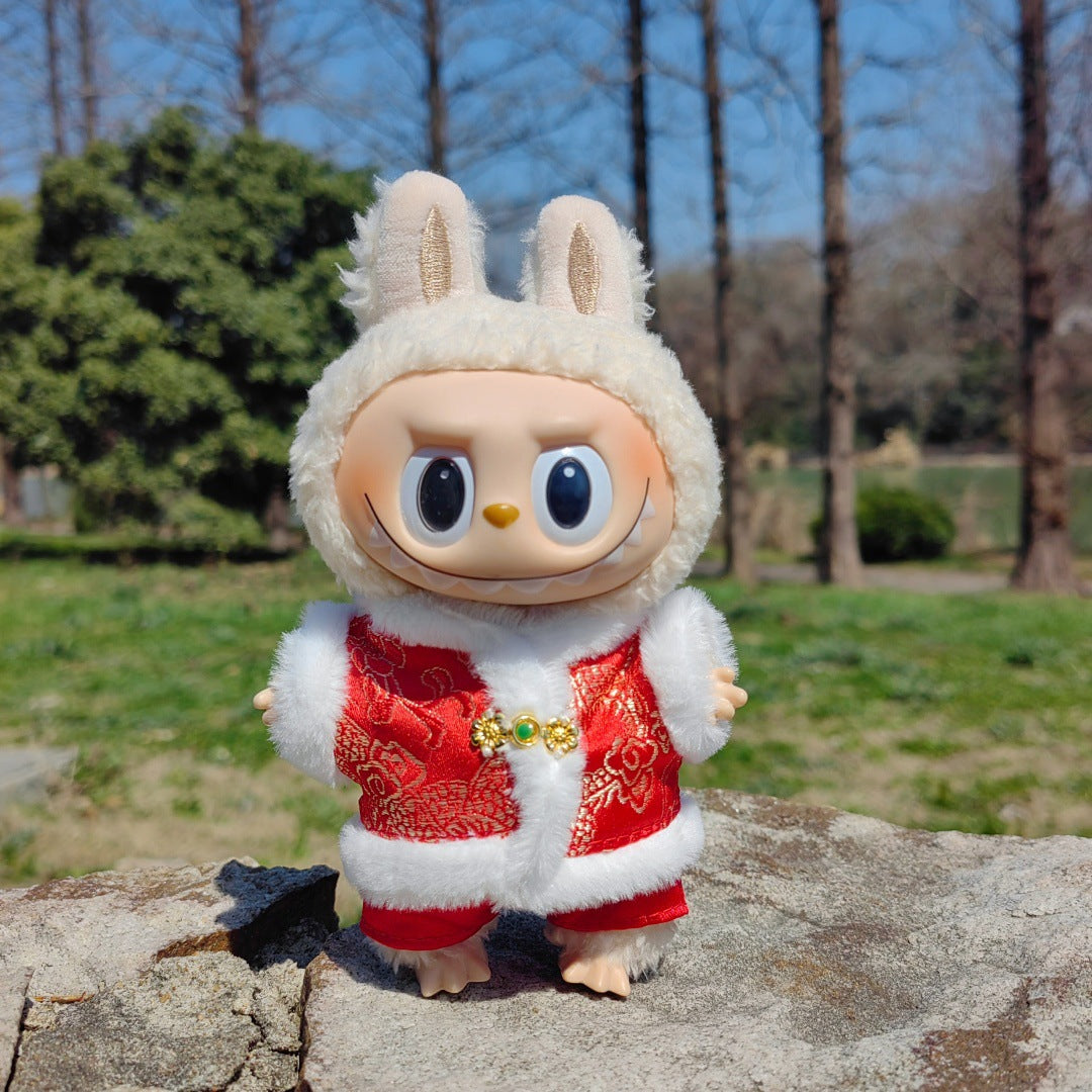 (only-clothes) First, Second, and Third Generation Blind Box Doll Clothes New Chinese Style Tang Suit Hanfu Set 17cm Labubu Replacement Clothes