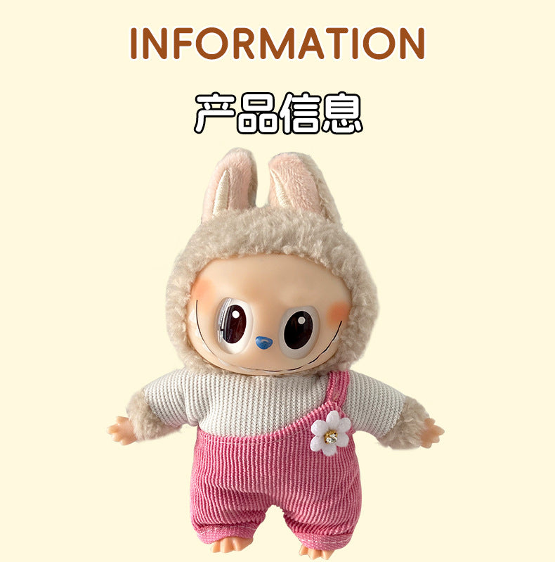 Labubu Doll Clothes Labubu Clothes 17cm First Second Third Generation Plush Vinyl Doll Dress Up Outfit Set 