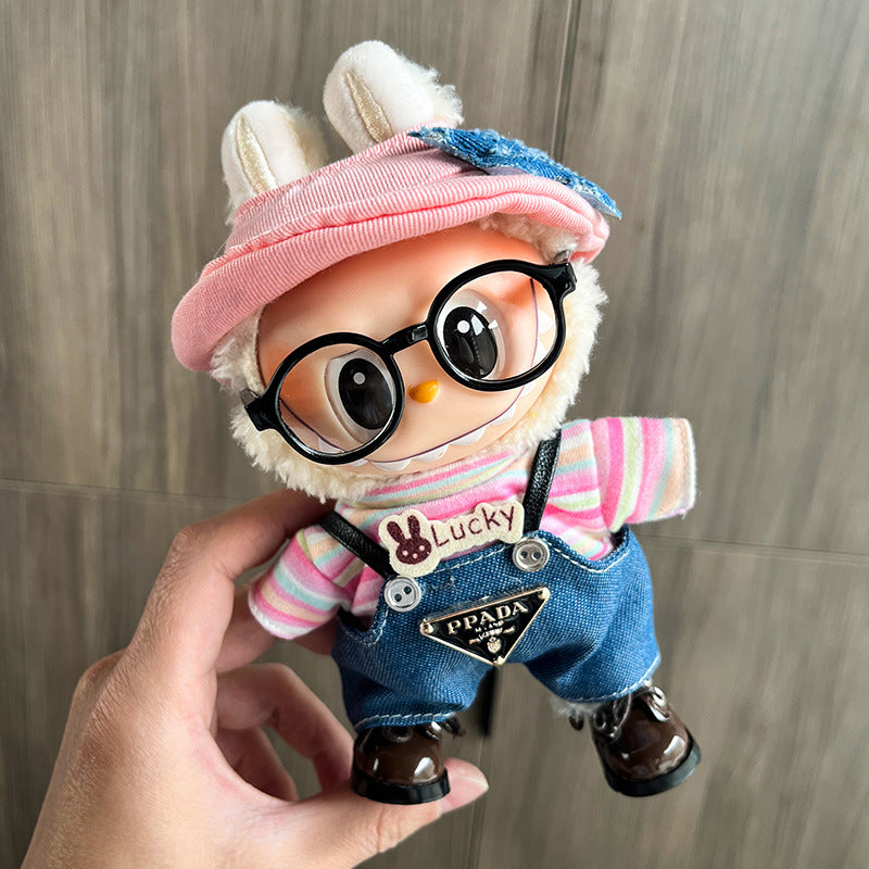 (only-clothes) Clothes Only Suitable for 17cm Labubu Doll Clothes First and Second Generation Labubu Blind Box Pendant Clothes Dress-Up Set