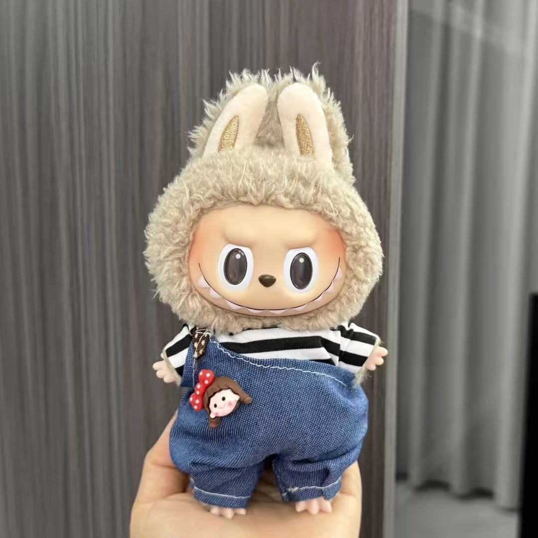 (only-clothes) Labubu Doll Clothes Labubu 17cm Pendant First and Second Generation Vinyl Plush Doll Replacement Clothes Set Accessories