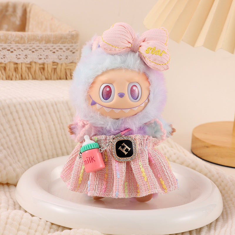 (only-clothes) Labubu Doll Clothes Labubu 17cm Doll Dress-Up Outfits First Second Third Generation Set Cute Doll Toy Clothes