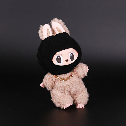 (only-clothes) Labubu 17cm Pendant Trendy Brand Doll Clothes Replacement Labubu 15cm Sitting Party Headgear Accessories Trendy