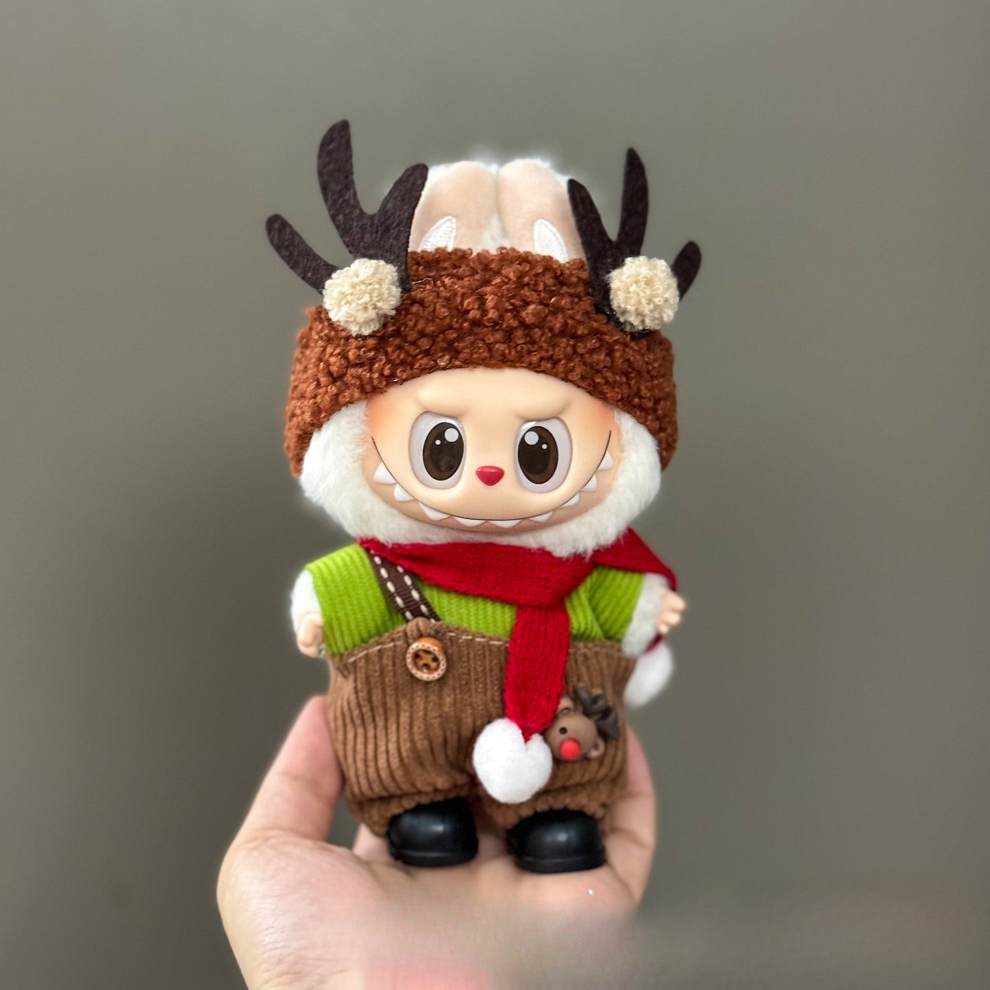 (only-clothes) Only Clothes Suitable for Labubu Doll Clothes First Second Third Generation Labubu Pendant Doll Wearable Christmas Doll Clothes Set