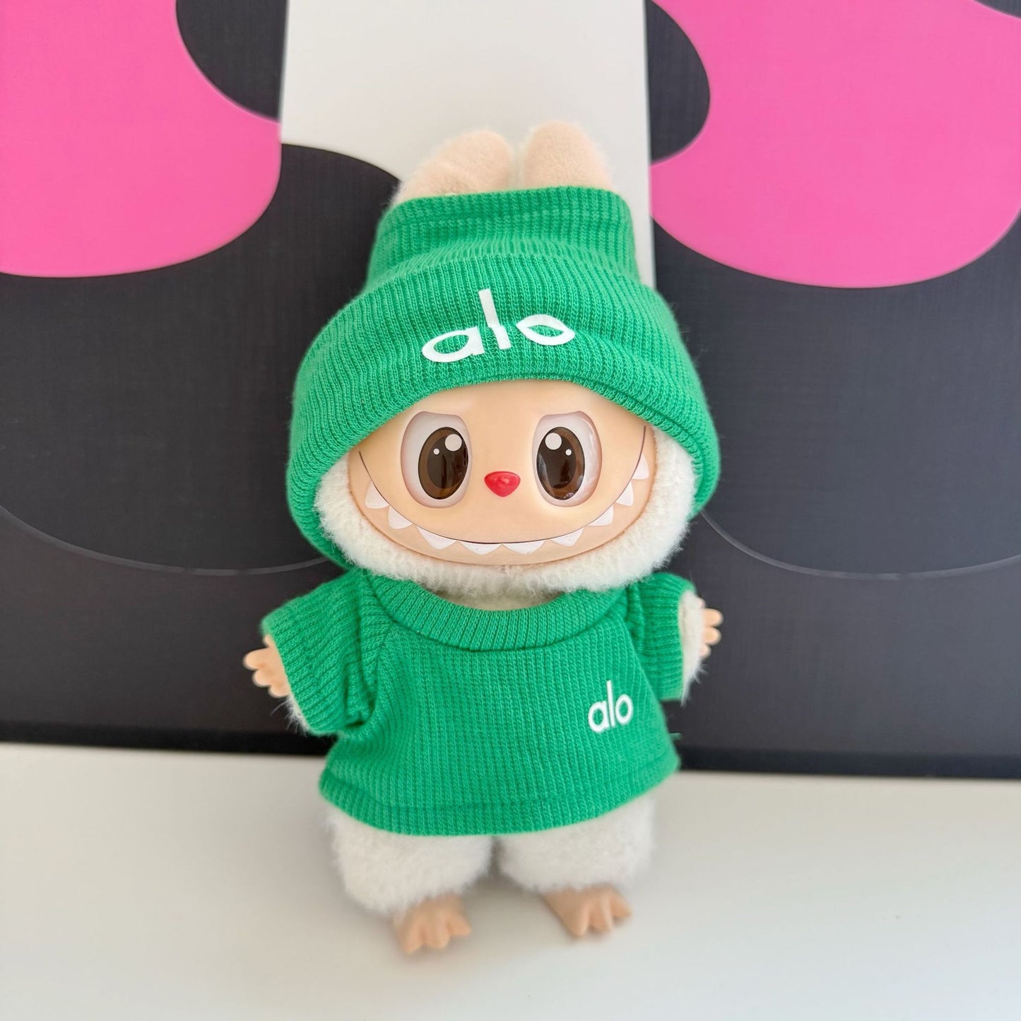 (only-clothes) New Labubu Plush Doll Trendy Brand Crow Heart Set Baby Clothes Replacement Ribbed Shirt Hot-Selling Big Brand Set Cute Baby Clothes