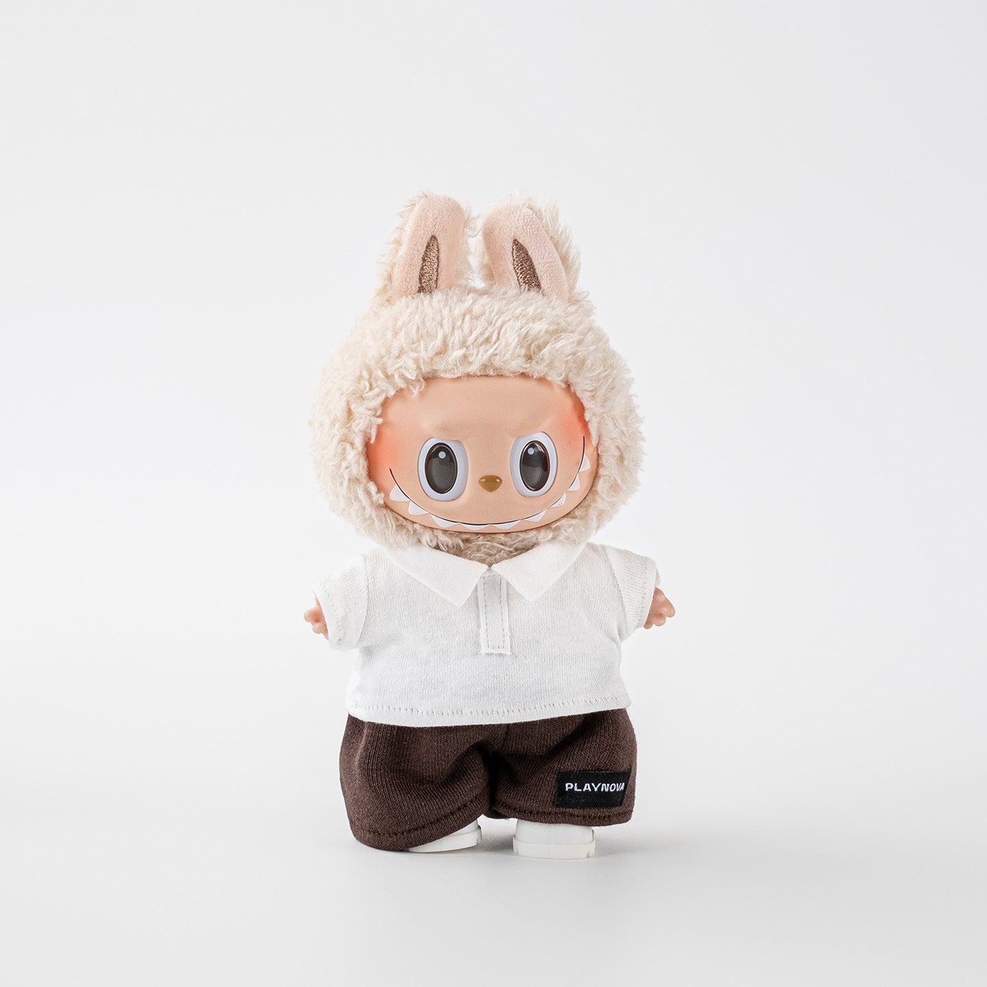 (only-clothes) POLO Short Sleeve Series Set Suitable for Labubu Macaron Sitting Clothes Labubu 17cm First Generation Doll Clothes