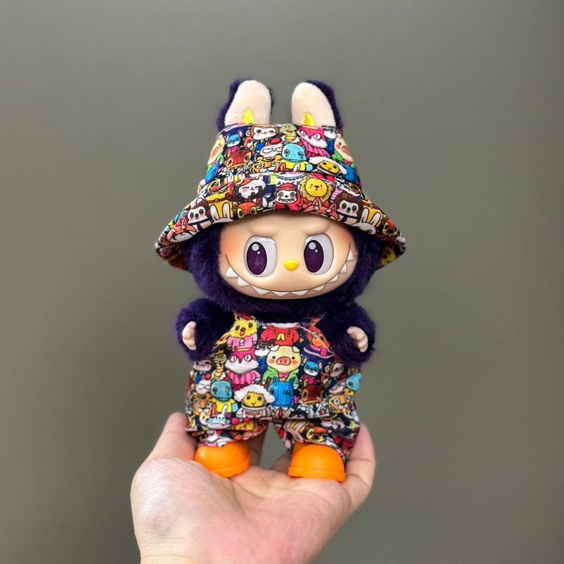 (only-clothes) Suitable for Labubu Doll Clothes 123 Generation Labubu Clothes 17cm Pendant Plush Doll Outfit Dress