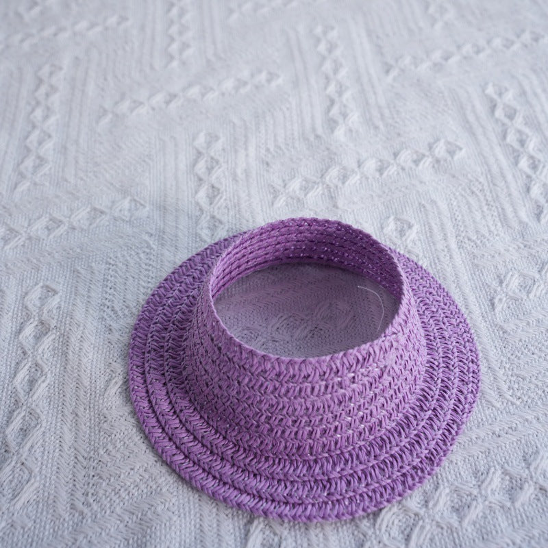(only-clothes) Labubu Open Top Straw Hat Woven Hat Party Costume Accessories Pastoral Style Labubu Baby Clothes Decoration Accessories