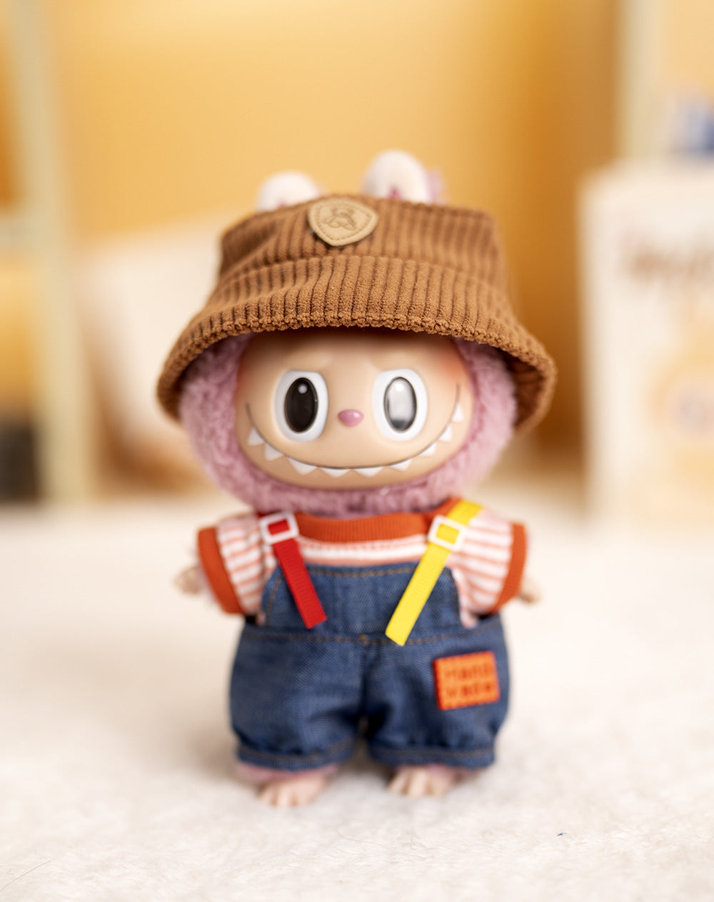 Labubu Plush Doll Clothes T-Shirt with Denim Overalls Labubu Plush Toy Doll Accessories Clothes