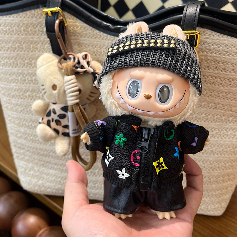 (only-clothes) Clothes Only Suitable for 17cm Labubu Doll Clothes First and Second Generation Labubu Blind Box Pendant Clothes Dress-Up Set