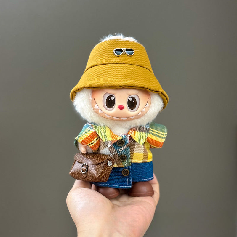 (only-clothes) Suitable for Labubu Doll Clothes First Second Third Generation Labubu Clothes 17cm Vinyl Pendant Doll Set
