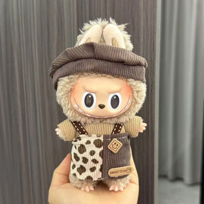 (only-clothes) Labubu Doll Clothes Labubu 17cm Pendant First and Second Generation Vinyl Plush Doll Replacement Clothes Set Accessories