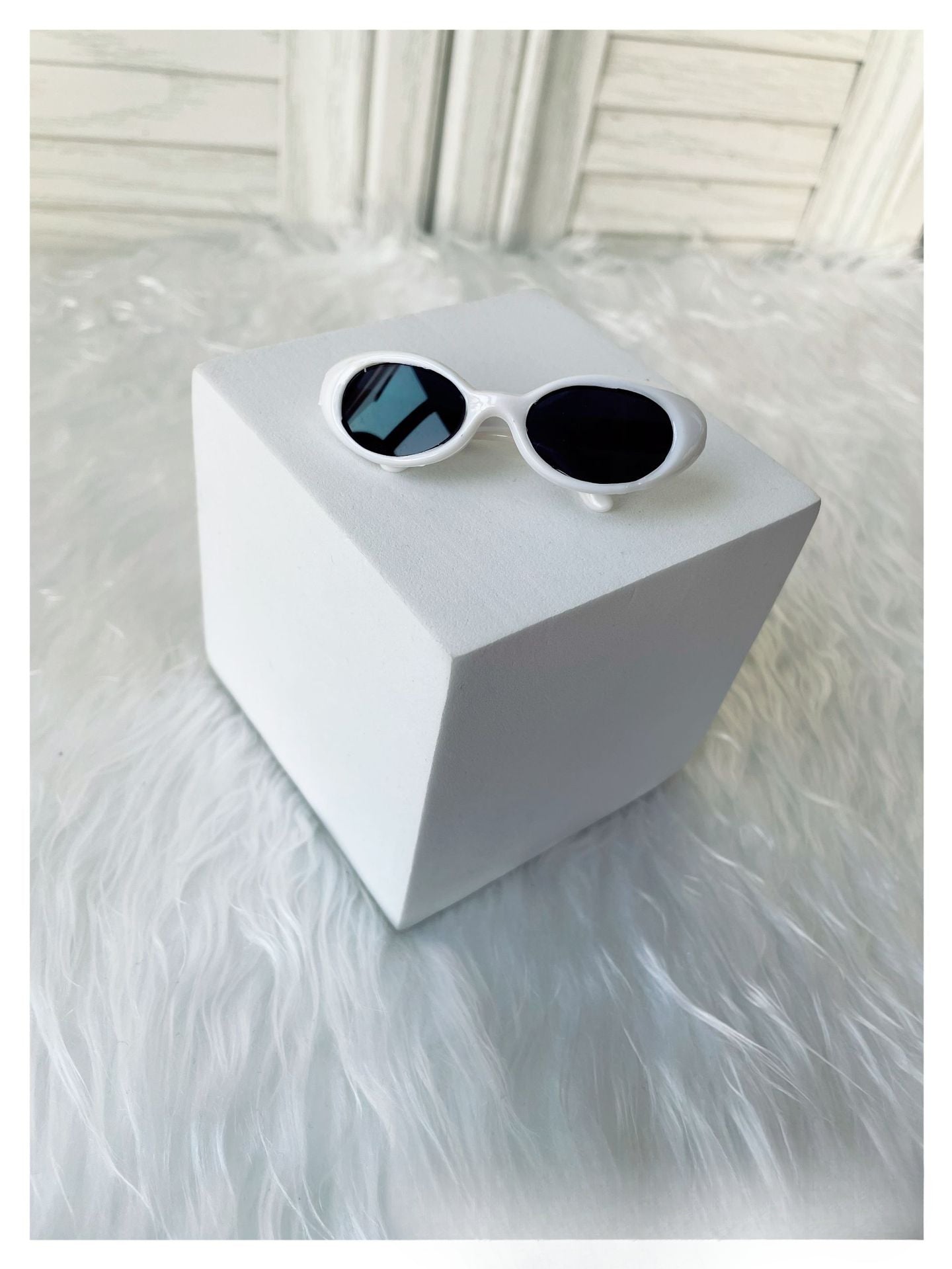 (only-clothes) 6.5cm Small Glasses Labubu Glasses Sunglasses Self-Deprecating Bear Glasses Small Cotton Doll Glasses