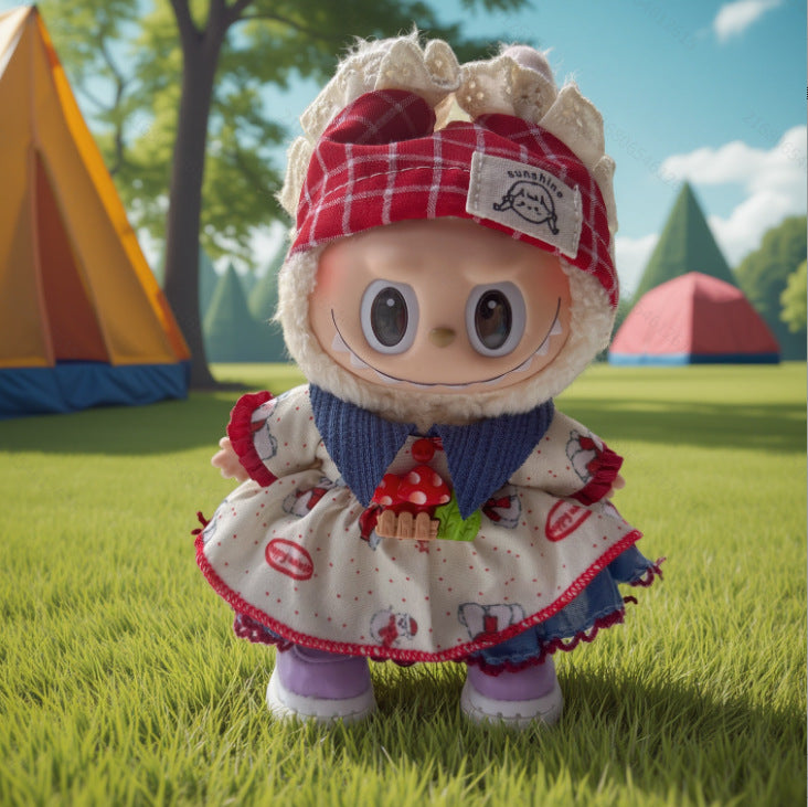 (Only-Clothes) 17cm Automobiles Curtain Cloth First Generation Second Generation Can Wear Doll Clothes for Clothes Labubu Pendant Doll Can Wear Doll Clothes Suit