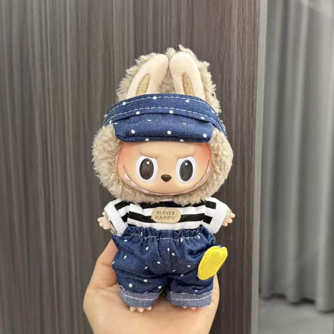 (only-clothes) Labubu Doll Clothes Labubu 17cm Pendant First and Second Generation Vinyl Plush Doll Replacement Clothes Set Accessories