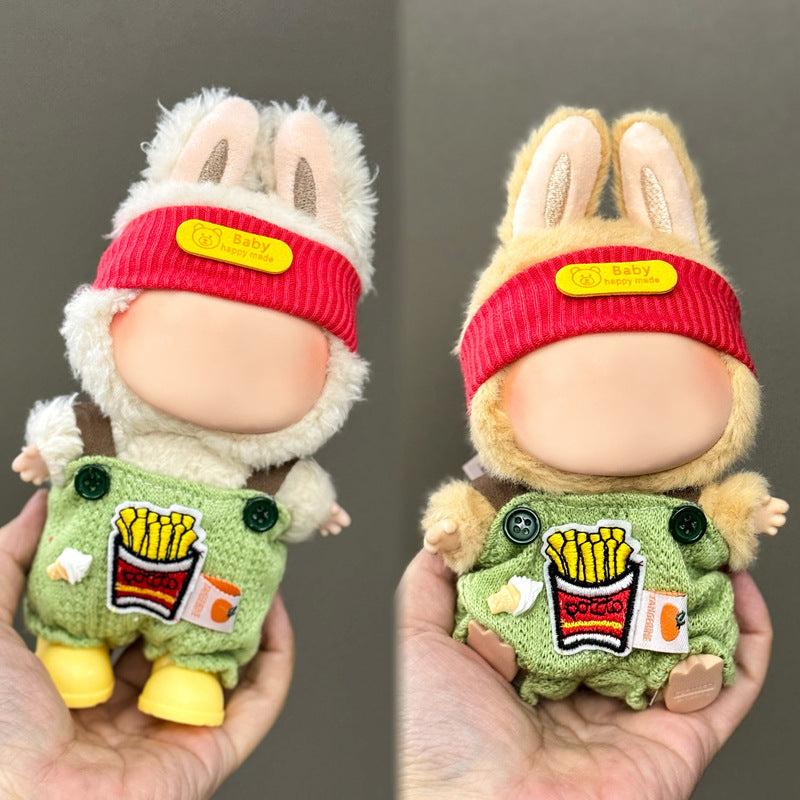 (Only-Clothes) Clothes Only Suitable for Generation Second Generation and Third Generation Pull Clothes 17cm Blind Box Pendant Trendy Vinyl Doll Cloth Ragdoll