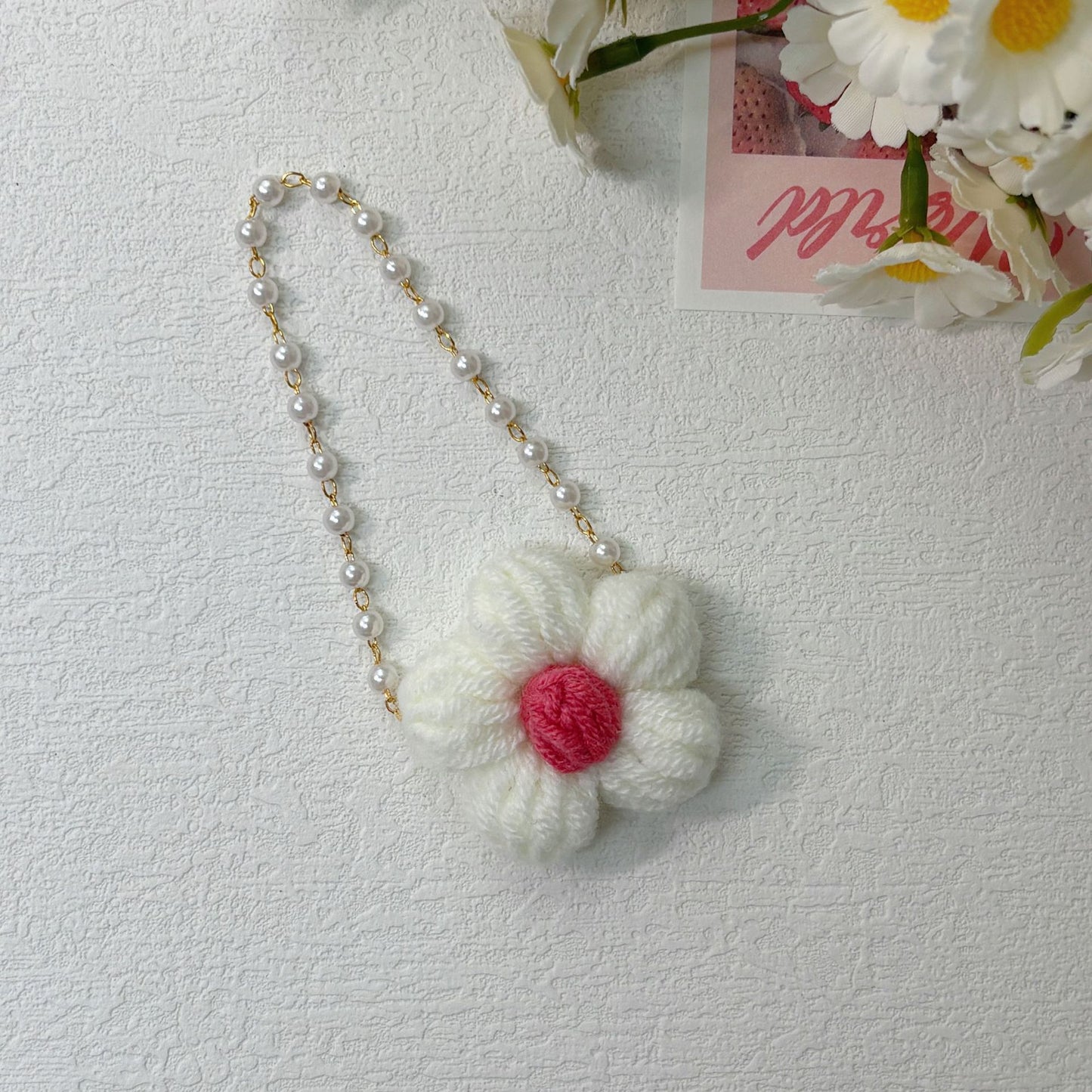 (only-clothes) New Handmade Crochet Bubble Mart Flower Crossbody Bag Labubu Doll Cute Plush Toy Accessories Clearance