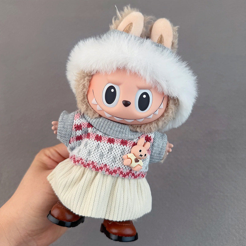 (only-clothes) Suitable for Labubu Doll Clothes Labubu Plush Vinyl Sitting Party First Second Third Generation Dress Set