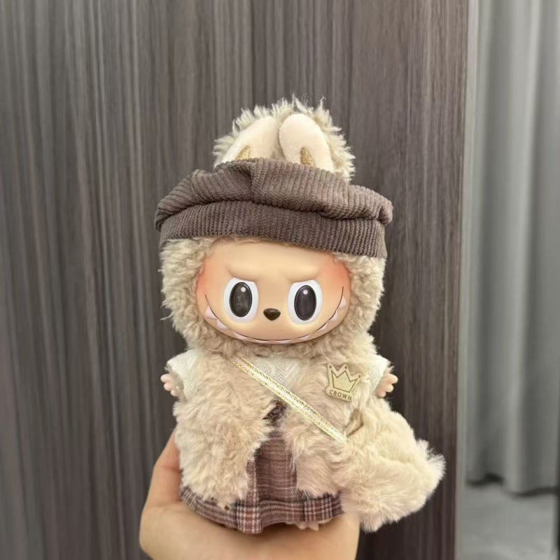 (only-clothes) Labubu Doll Clothes Labubu 17cm Pendant First and Second Generation Vinyl Plush Doll Replacement Clothes Set Accessories