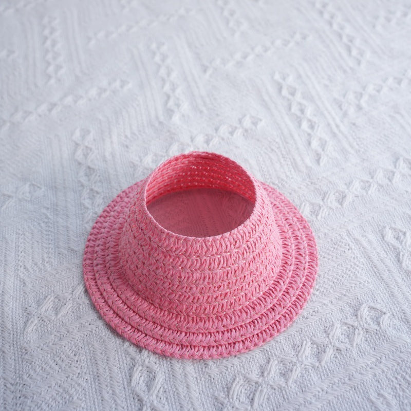 (only-clothes) Labubu Open Top Straw Hat Woven Hat Party Costume Accessories Pastoral Style Labubu Baby Clothes Decoration Accessories
