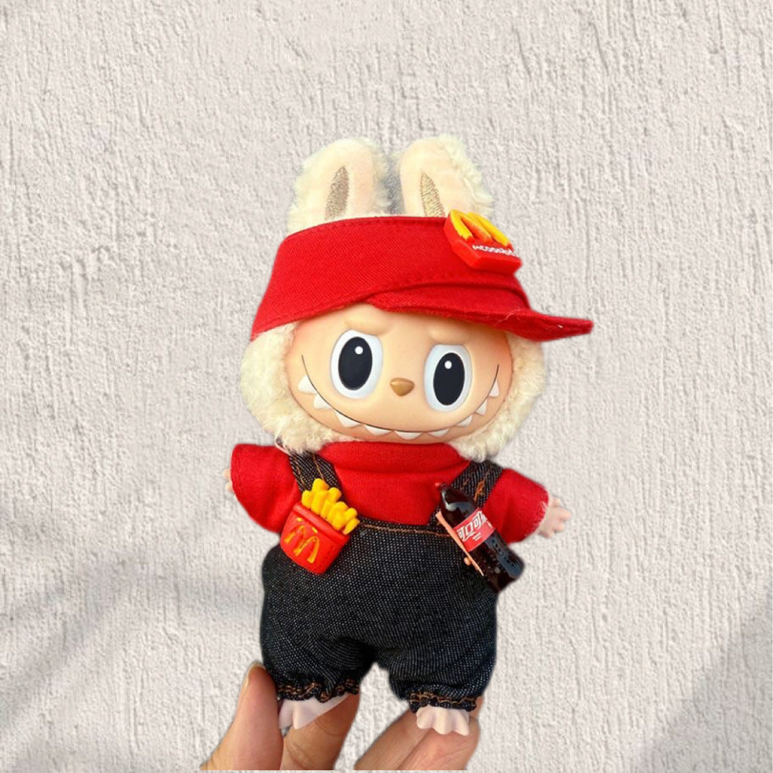 (only-clothes) First, Second, and Third Generation Labubu Doll Clothes High-end McDonald's Collaboration Labubu Gift Set for Workers Fries and Coke