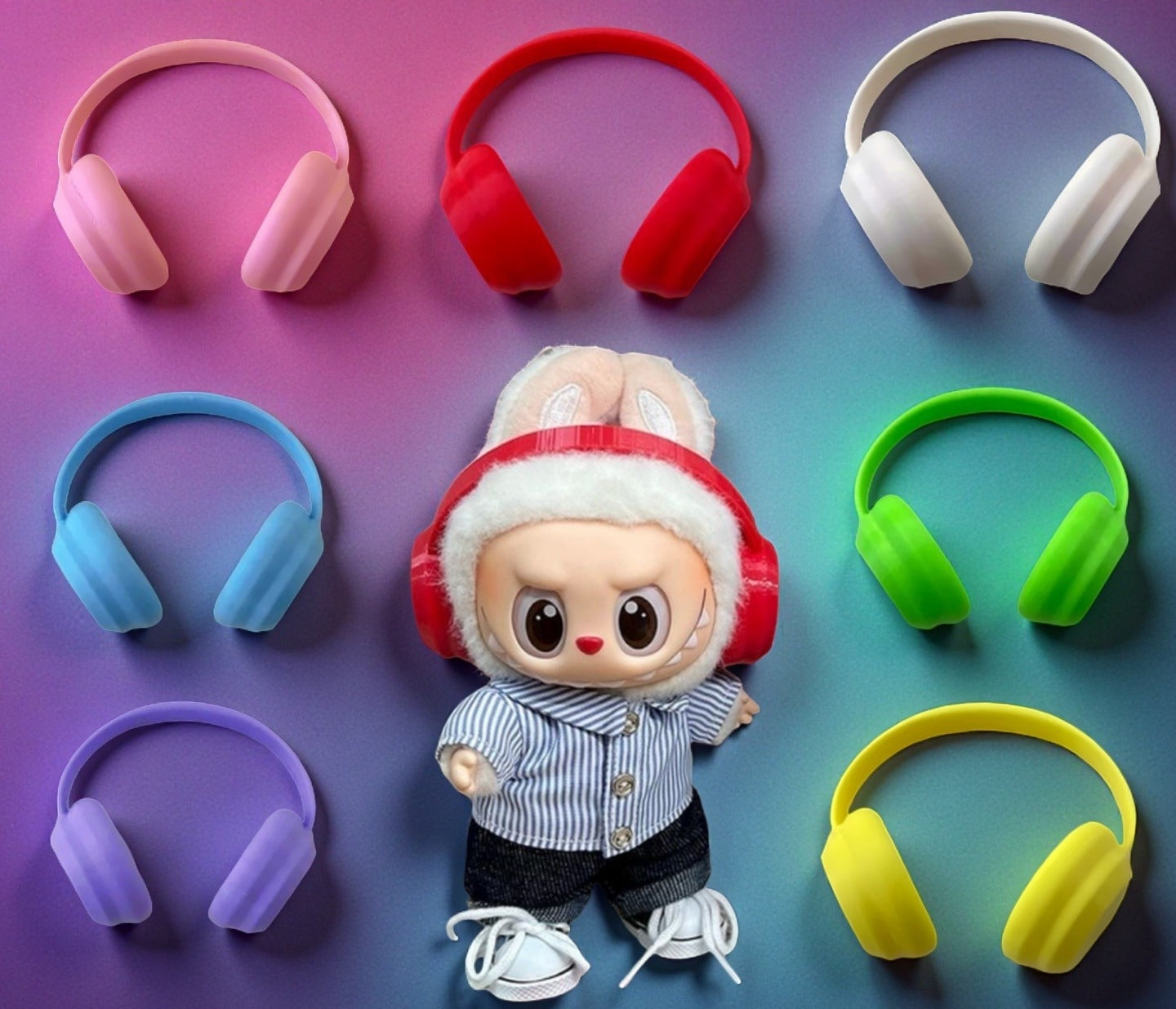(only-clothes)labubu17cm Labubu Dress-Up Headphones Glasses Shoes Boots Accessories First and Second Generation Accessories Vinyl Doll Wholesale