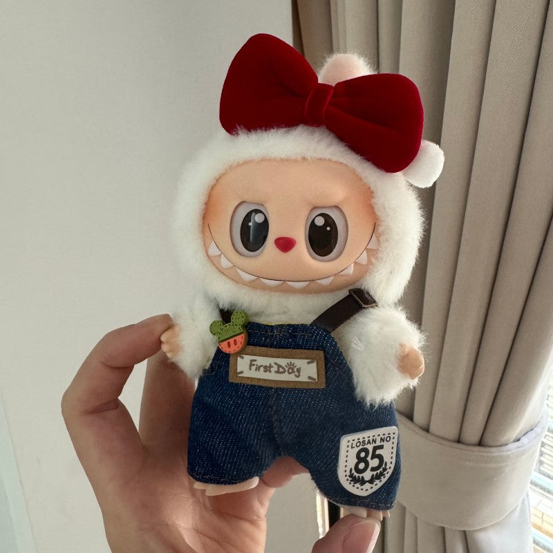(only-clothes) 17cm Labubu Mickey Family Labubu Baby Clothing Replacement Outfit First Generation Macaron Second Generation Sitting Sitting