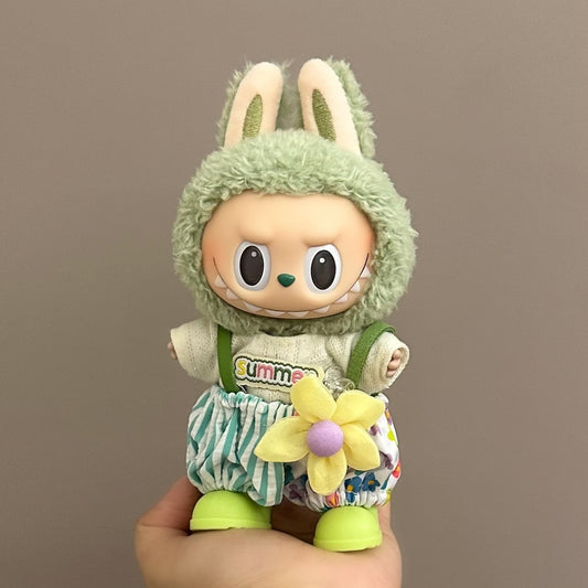 (only-clothes) Only Clothes) 17cm Labubu Plush Doll with Clothes, Wearable and Changeable Outfits, Plush Toy