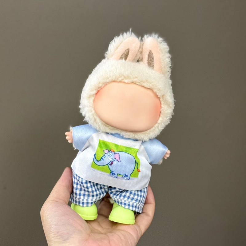 (Only-Clothes) Clothes Only Suitable for Generation Second Generation and Third Generation Pull Clothes 17cm Blind Box Pendant Trendy Vinyl Doll Cloth Ragdoll
