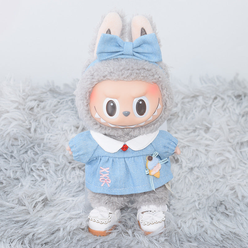 (only-clothes) Labubu Doll Shoes Collection 17CM Keychain Blind Box Labubu Replacement Shoes Doll Dress-Up Toy Shoes