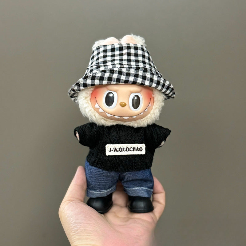 (only-clothes) Suitable for Labubu Doll Clothes 123 Generation Labubu Clothes 17cm Pendant Plush Doll Outfit Dress