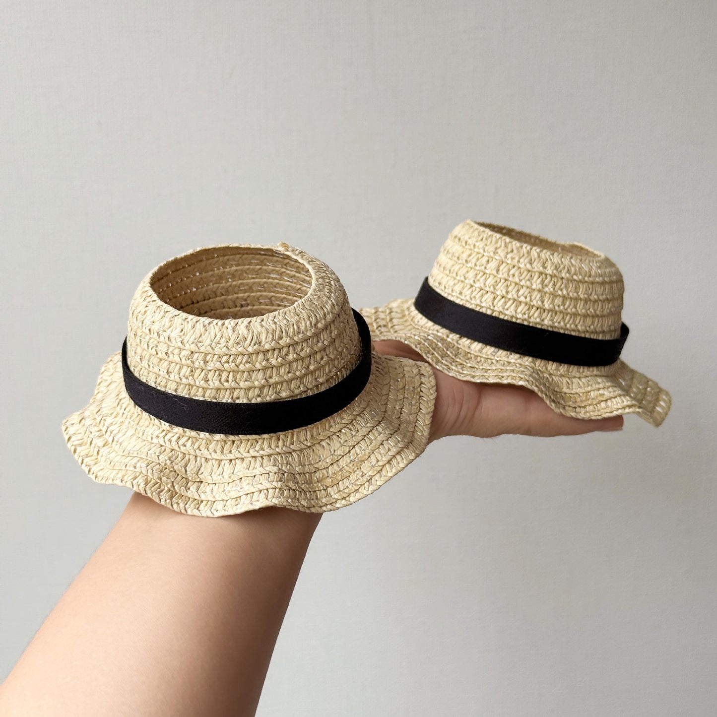 (Only-clothes)17cm rag hat self-deprecating bear straw hat wholesale 10cm cotton doll change hat straw hat