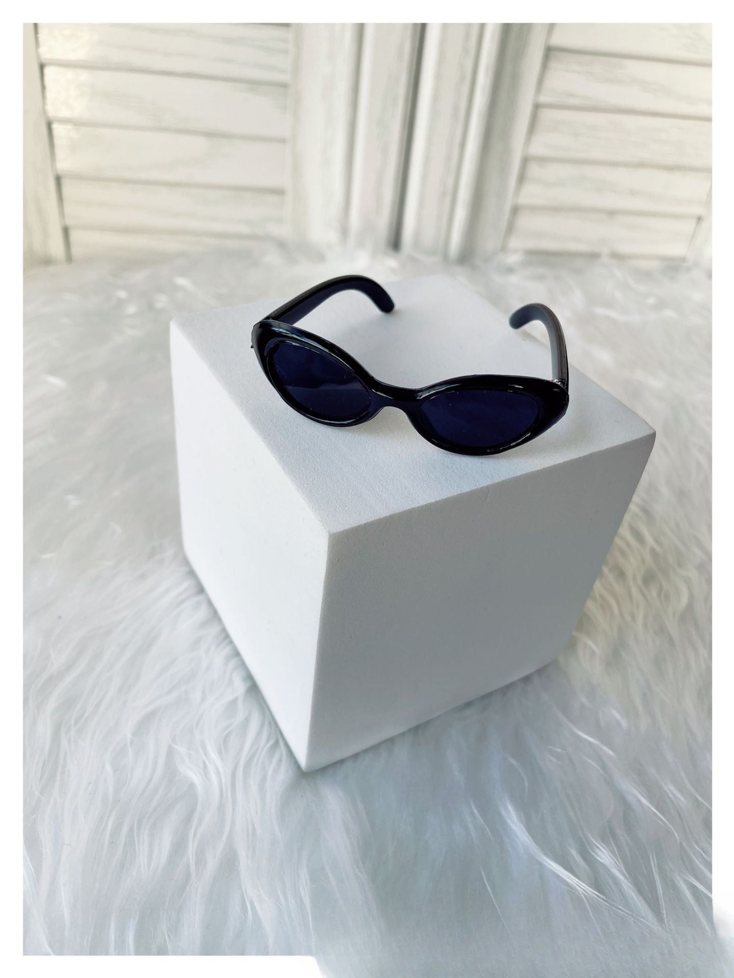 (only-clothes) 6.5cm Small Glasses Labubu Glasses Sunglasses Self-Deprecating Bear Glasses Small Cotton Doll Glasses