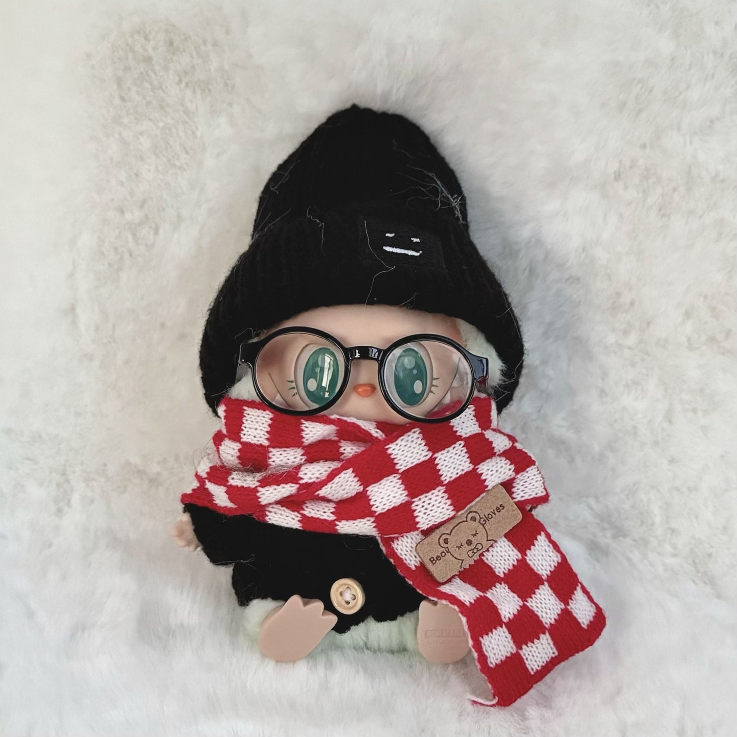 (only-clothes) First and Second Generation Keychain Labubu Clothing Pendant Labubu Hat Sitting Party Sweater Warm Winter Set Scarf