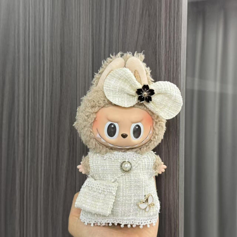 (only-clothes) Labubu Doll Clothes Labubu 17cm Pendant First and Second Generation Vinyl Plush Doll Replacement Clothes Set Accessories