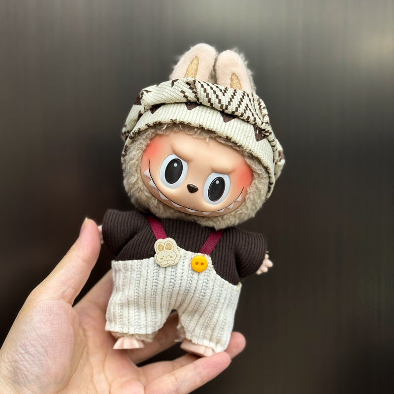 (Only-Clothes) Labubu Baby Clothes 17cm Automobiles Curtain Cloth Blind Box Pendant Generation One Or Two Vinyl Plush Doll for Suit
