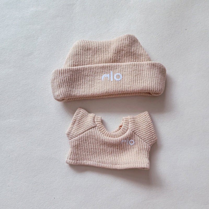 Baby Clothes Suitable for First, Second, and Third Generation 17cm Labubu Macaron Blind Box Sitting Party Logo Knitted Set 