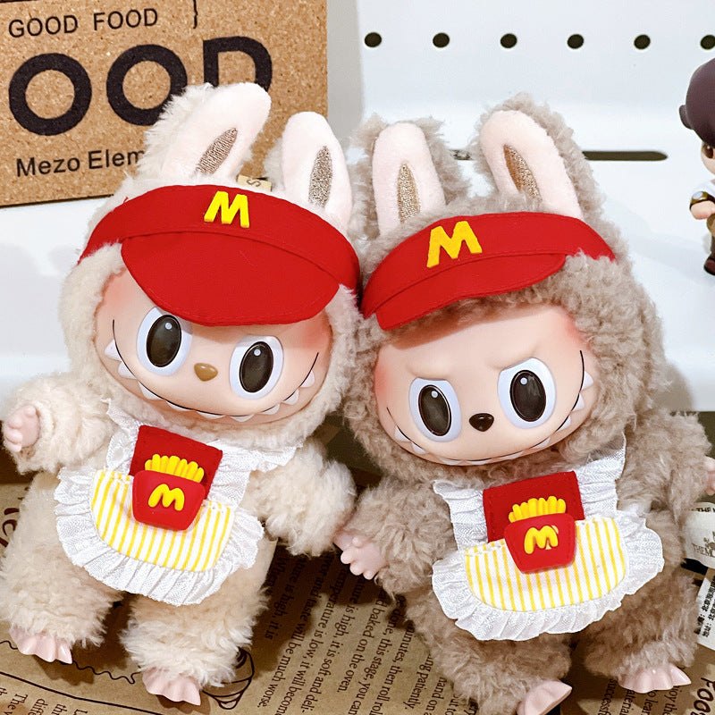 (only-clothes) Labubu Doll Clothes 17cm Heartbeat Macaron Vinyl Face Labubu Dress-Up Doll Accessories