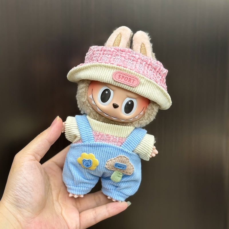 (Only-Clothes) Labubu Baby Clothes 17cm Automobiles Curtain Cloth Blind Box Pendant Generation One Or Two Vinyl Plush Doll for Suit