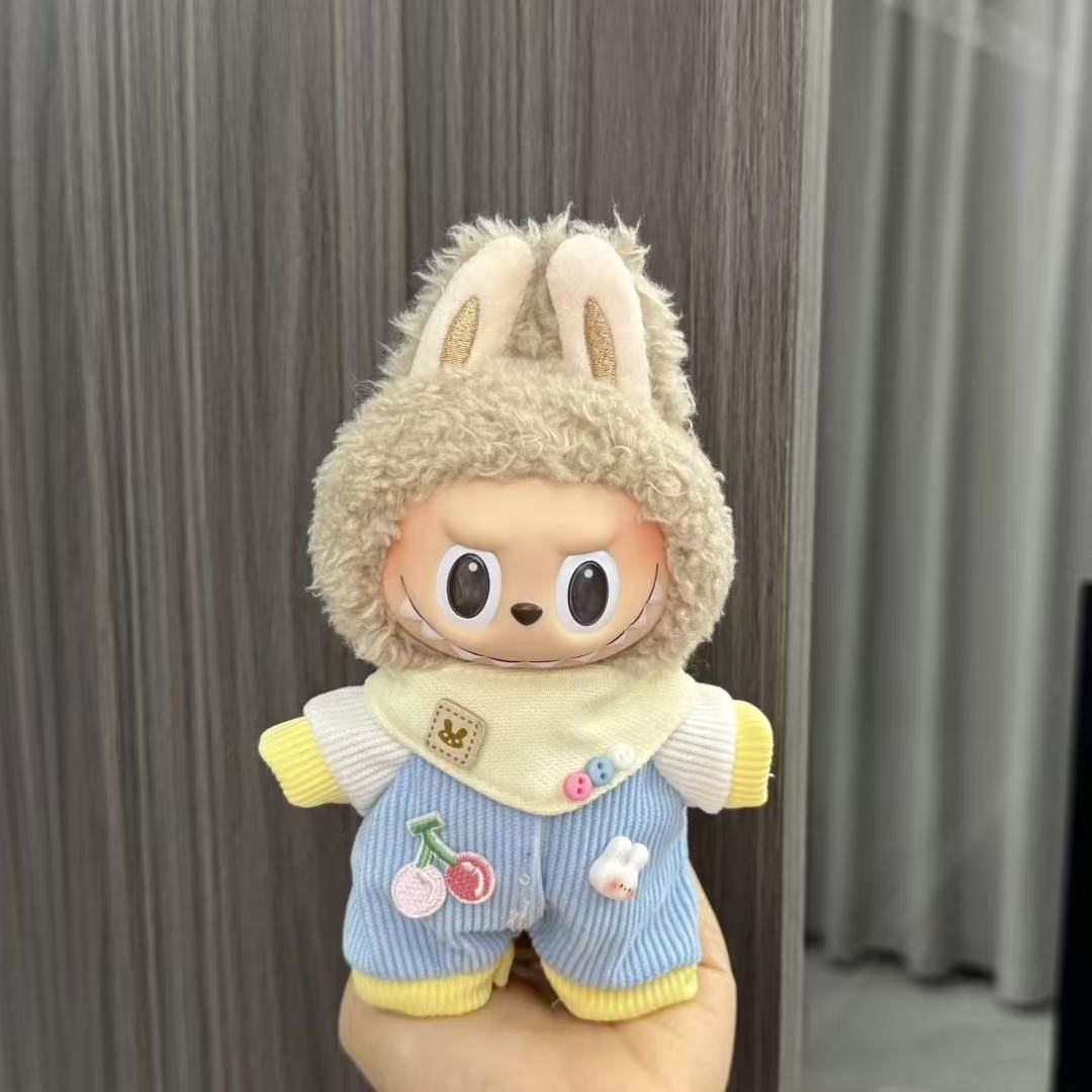 (only-clothes) Labubu Doll Clothes Labubu 17cm Pendant First and Second Generation Vinyl Plush Doll Replacement Clothes Set Accessories