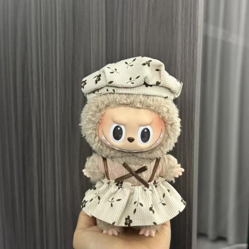 (only-clothes) Labubu Doll Clothes Labubu 17cm Pendant First and Second Generation Vinyl Plush Doll Replacement Clothes Set Accessories