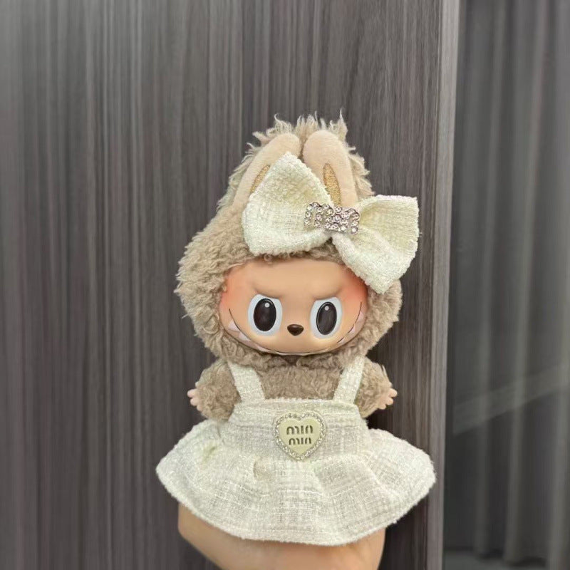 (only-clothes) Labubu Doll Clothes Labubu 17cm Pendant First and Second Generation Vinyl Plush Doll Replacement Clothes Set Accessories
