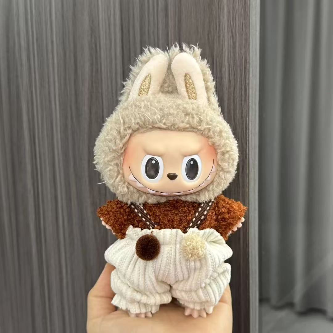 (only-clothes) Labubu Doll Clothes Labubu 17cm Pendant First and Second Generation Vinyl Plush Doll Replacement Clothes Set Accessories
