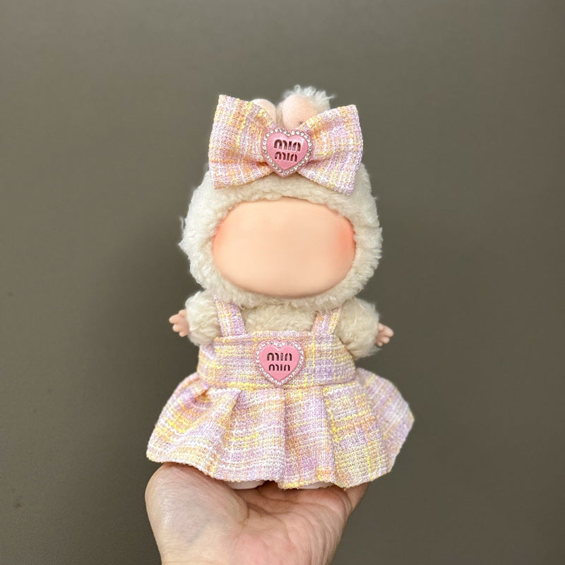 (only-clothes) Suitable for Labubu Plush Doll Clothes First and Second Generation 17cm Pendant Plush Toy Clothes Set Dress