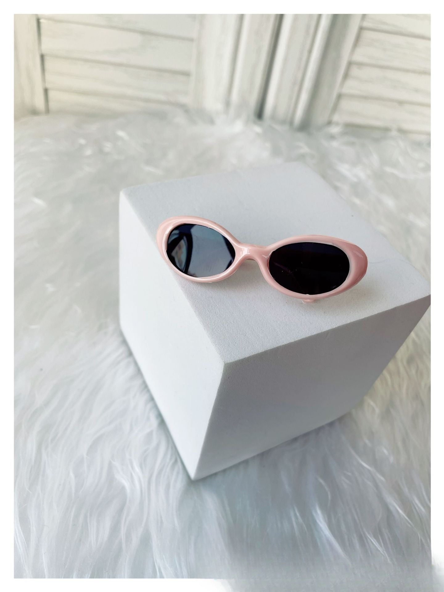 (only-clothes) 6.5cm Small Glasses Labubu Glasses Sunglasses Self-Deprecating Bear Glasses Small Cotton Doll Glasses