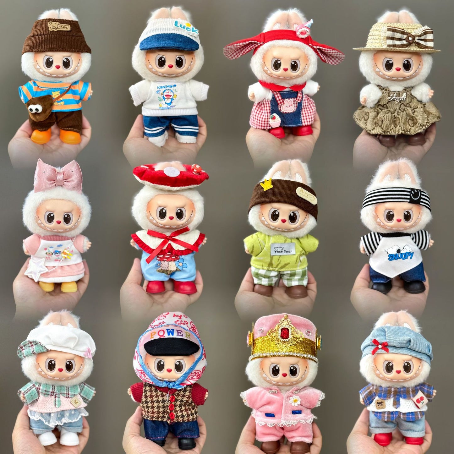 (only-clothes) Suitable for Labubu Doll Clothes First Second Third Generation Labubu Clothes 17cm Vinyl Pendant Doll Set