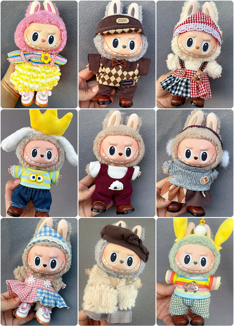 (only-clothes) Suitable for Labubu Doll Clothes Labubu Plush Vinyl Sitting Party First Second Third Generation Dress Set